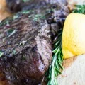 Grilled Steak with Rosemary Lemon Butter