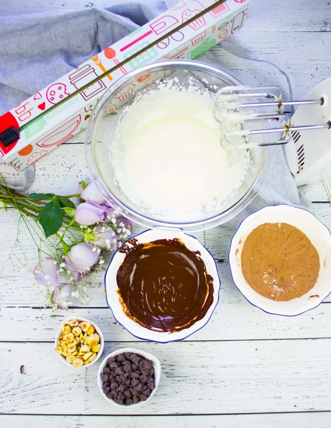 Ingredients for brownie cookies