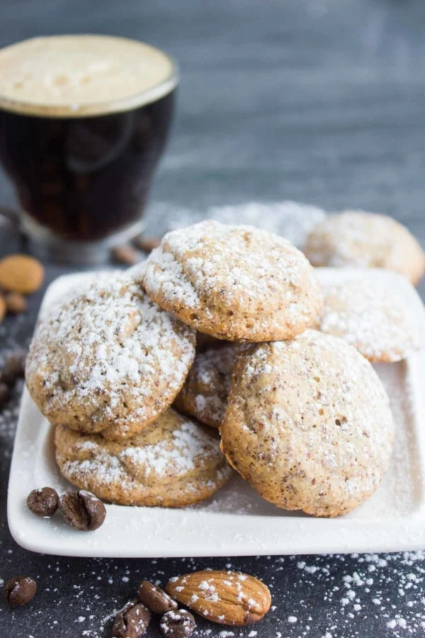 Espresso Amaretti Cookies. These are an Italian Almond DREAM made heavenly with ESPRESSO! Fat free, light as air, slightly crunchy on the outside, soft and airy on the inside--absolute amaretti LOVE! Get the recipe with step-by-step photos now! foodallianceblog.com