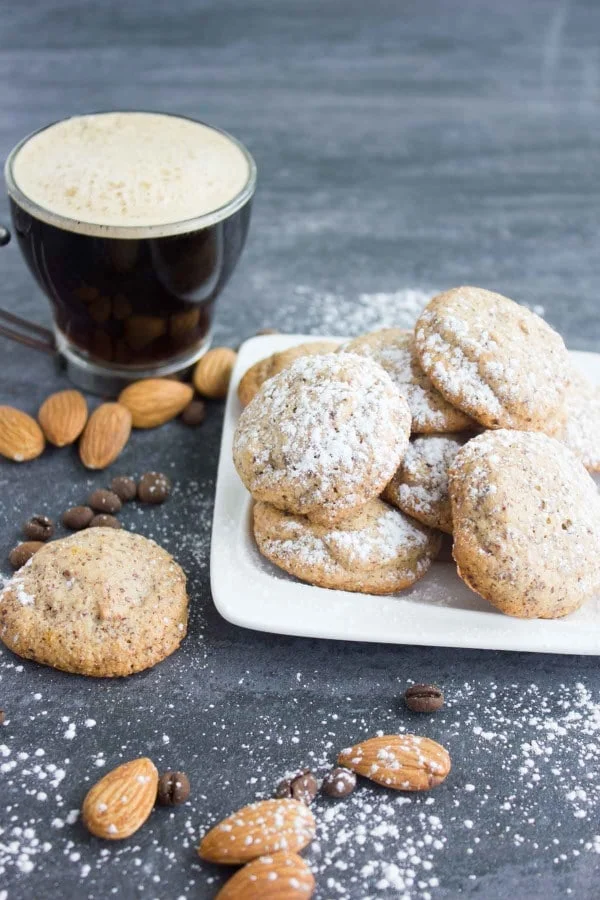 Espresso Amaretti Cookies. These are an Italian Almond DREAM made heavenly with ESPRESSO! Fat free, light as air, slightly crunchy on the outside, soft and airy on the inside--absolute amaretti LOVE! Get the recipe with step-by-step photos now! foodallianceblog.com