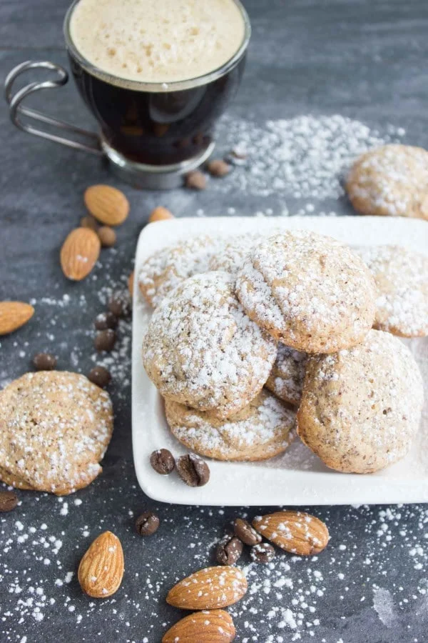 Espresso Amaretti Cookies. These are an Italian Almond DREAM made heavenly with ESPRESSO! Fat free, light as air, slightly crunchy on the outside, soft and airy on the inside--absolute amaretti LOVE! Get the recipe with step-by-step photos now! foodallianceblog.com