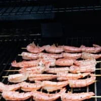 shrimp skewers on the grill