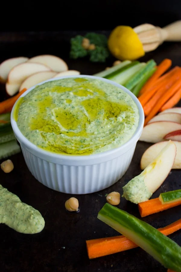 Garlic Kale Hummus Dip. Hands down the best hummus you'll every have! Smooth, creamy , vegan, gluten free and tastes delicious! foodallianceblog.com