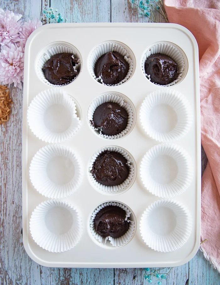 coconut brownies ready to bake