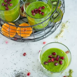 Hemp Matcha Kale Power Boosting Smoothie. The most DELICIOUS way you can think of boosting your energy, metabolism, burn your calories and enjoy a refreshing vegan smoothie spiked with matcha! Versatile recipe you do with any fruits you have on hand--get the base recipe now! foodallianceblog.com