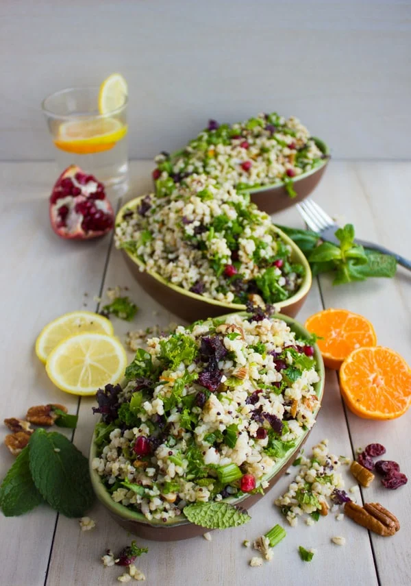Mixed Grain Kale Citrus Salad. A zesty vibrant fresh salad you can serve warm, cold, picnic day, busy day or for lunch next day! Perfectly Vegan and loaded with grain goodness! Get the recipe for this salad and a citrus salad dressing you'll make over and over again! foodallianceblog.com