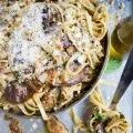 Skinny Eggplant Parmesan Pasta. This is the PERFECT healthy twist on an eggplant Parmesan and a secret tip to roast eggplants into melt in your mouth sweet! Get the tip and recipe to make this ABSOLUTE eggplant Parmesan LOVE! Vegan and Gluten free! foodallianceblog.com