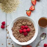 Chocolate Oatmeal Breakfast Bowl. the best way to start your morning--filling, healthy, let chocolate-y--get the recipe with ideas and tips to make this into a healthy breakfast bowl or a chocolate dessert! foodallianceblog.com