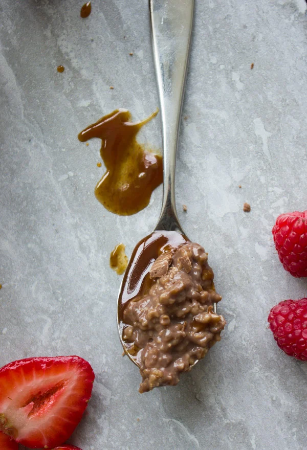 Chocolate Oatmeal Breakfast Bowl. the best way to start your morning--filling, healthy, let chocolate-y--get the recipe with ideas and tips to make this into a healthy breakfast bowl or a chocolate dessert! foodallianceblog.com