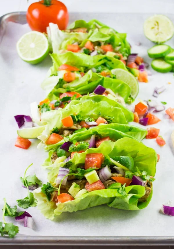 Chicken Shawarma in Lettuce Cups. Get the ultimate way to go healthy with a flavor packed succulent chicken shawarma served in lettuce cups. Hummus and all your favorite toppings included--a step by step recipe you need to make! foodallianceblog.com