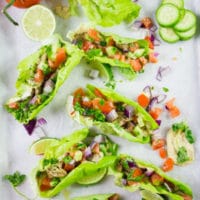 Chicken Shawarma in Lettuce Cups. Get the ultimate way to go healthy with a flavor packed succulent chicken shawarma served in lettuce cups. Hummus and all your favorite toppings included--a step by step recipe you need to make! foodallianceblog.com