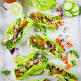Chicken Shawarma in Lettuce Cups. Get the ultimate way to go healthy with a flavor packed succulent chicken shawarma served in lettuce cups. Hummus and all your favorite toppings included--a step by step recipe you need to make! foodallianceblog.com