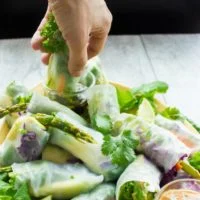 Long Pin Thai Style Rice Paper Rolls with Two Dipping Sauces