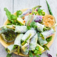 Thai Style Rice Paper Rolls with Two Dipping Sauces. Easy, fresh, simple and utterly delicious! So many tips, ideas and varieties to make these for a special occasion or quick snack! get the recipe foodallianceblog.com