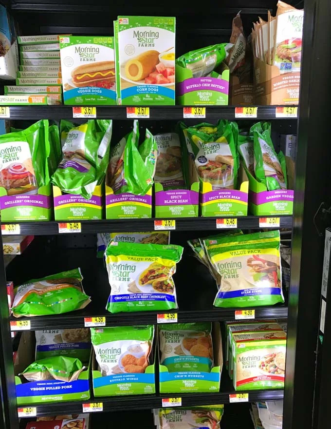 morning star product in a supermarket shelf