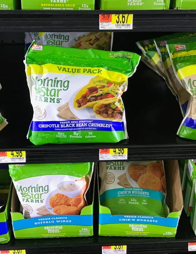 morning star product in a supermarket shelf