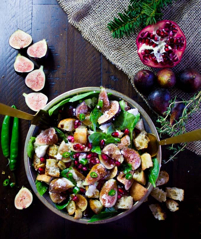 Bread Feta Salad with Figs. Easy, Simple Ingredients combined to make the most gourmet tasting salad ever!
