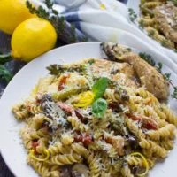 a plate of Creamy One-Pot Chicken Pasta