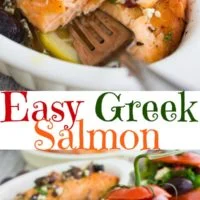 Baked Salmon Greek Style