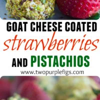 Goat Cheese Coated Strawberries with Pistachios | This easy healthy finger food recipe is perfect for festive occasions that require light bite sized snacks. | foodallianceblog.com | #healthy, #cleaneating, #appetizer, #pistachios, #glutenfree, #valentinesday