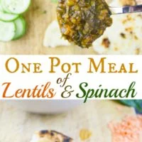 North African spinach and lentil stew -pin
