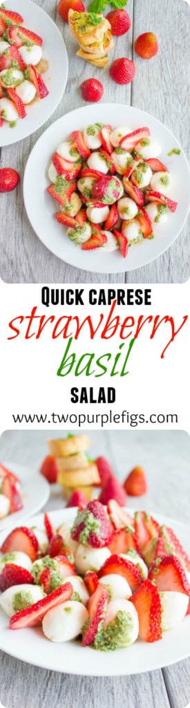 Quick Caprese Salad with Stawberries & Basil Pesto | foodallianceblog.com| #healthy, #italian, #pesto, #easy, #skewers, #fingerfood,