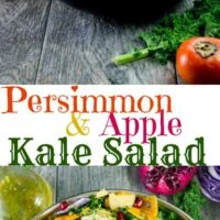 Kale Salad with Apples, Persimmon and Pomegranate Seeds - Pin