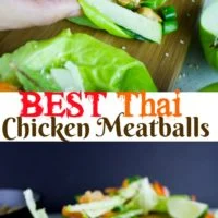 Thai chicken meatball lettuce wraps