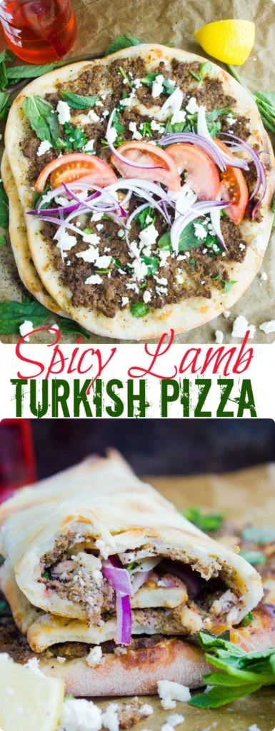 Turkish Pizza "Lahmacun" - try my easy recipe for homemade Turkish Pizza with seasoned beef or lamb, fresh herbs and crumbled cheese. Your whole family will love this simple Turkish street food recipe, which can be made with homemade or store-bought dough | foodallianceblog.com | #pizza, #turkish, #dough, #homemade, #lahmacun, #streetfood,