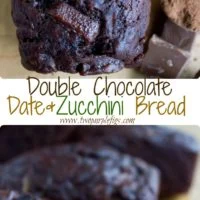 Double Chocolate Date Zucchini Bread | an easy healthy loaf cake with shredded zucchini for moisture and dates for sweetness | foodallianceblog.com | #healthy, #easy, #loaf, #bread, #moist