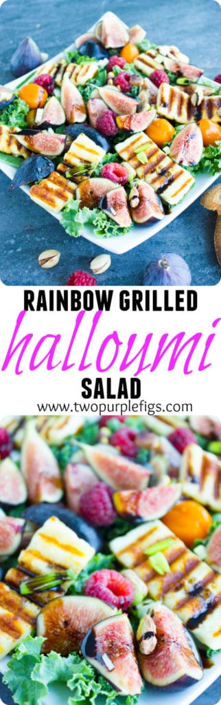 Grilled Halloumi Salad with Balsamic Reduction | The perfect light lunch salad for lovers of cheese, nuts and fruit | foodallianceblog.com | #grilled, #easy, #summer, #healthy,#lunch, #light, #low-carb