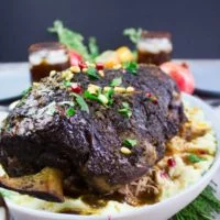 Long Pin Leg of Lamb with Mashed Potatoes