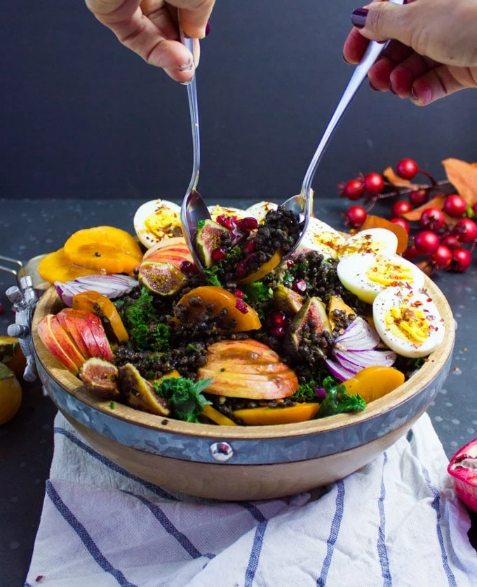 Two Spoons serving up some kale salad with spicy lentils
