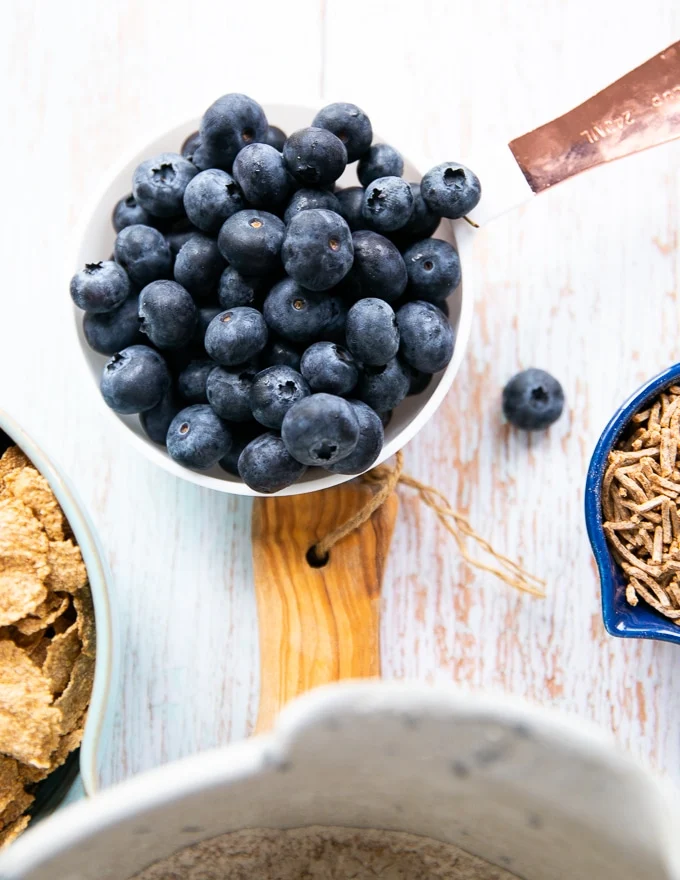 A bowl of fresh blueberries