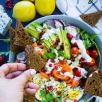 Long Pin for Smoked Salmon Salad with Blue Cheese Dressing