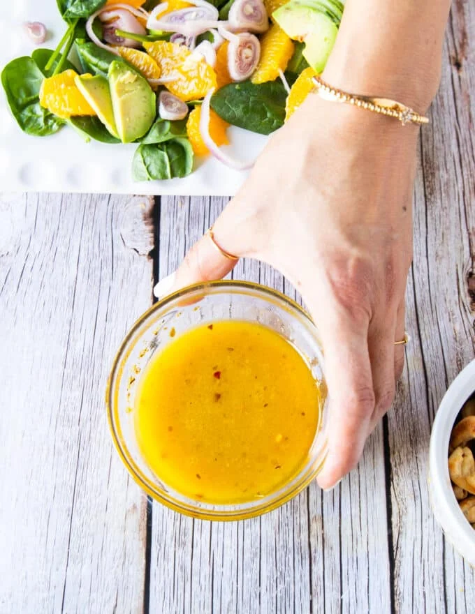 whisked orange dressing