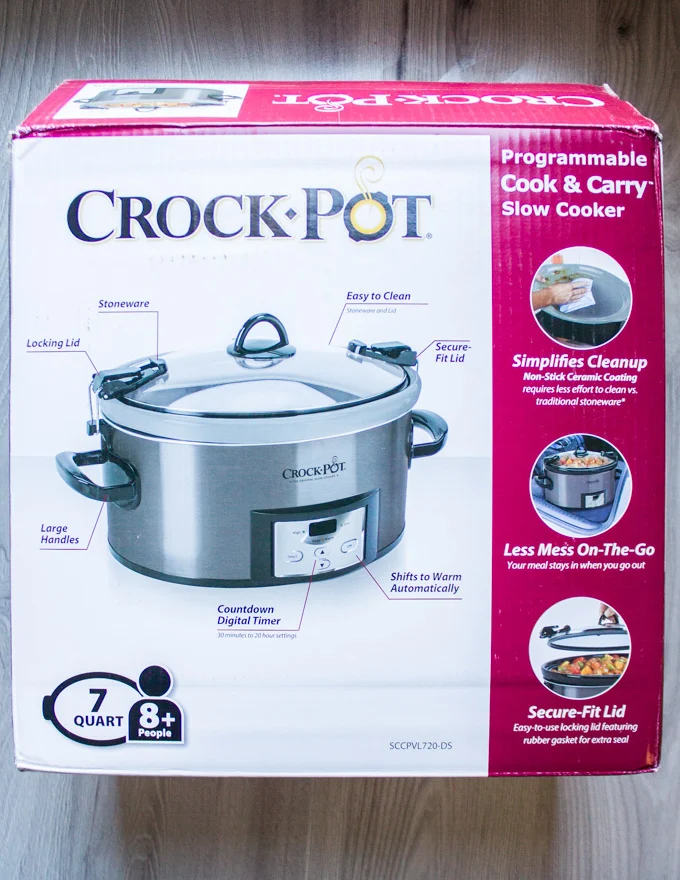 Box of crock-pot used for roasting the nuts