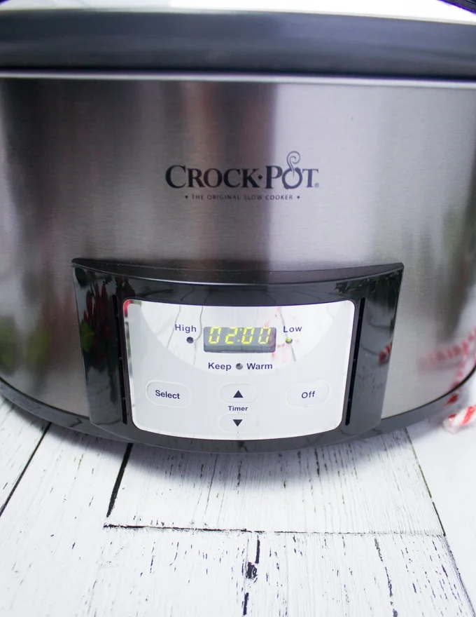 Set the crockpot to 2 hours on low