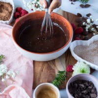 finished chocolate ganache whisked and smooth