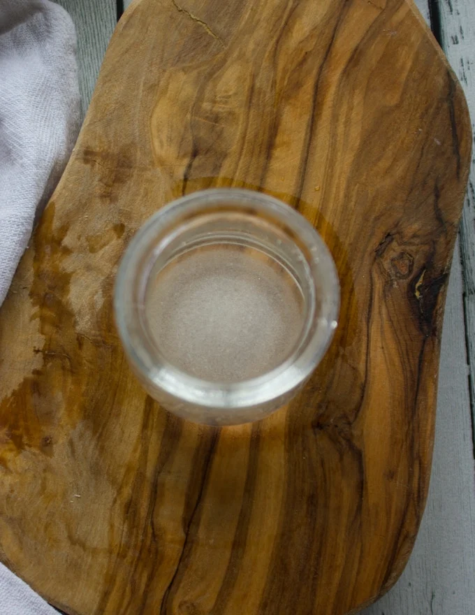 A glass jar with the sushi rice seasoning mixed together