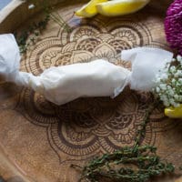butter sauce wrapped in parchment paper ready to store