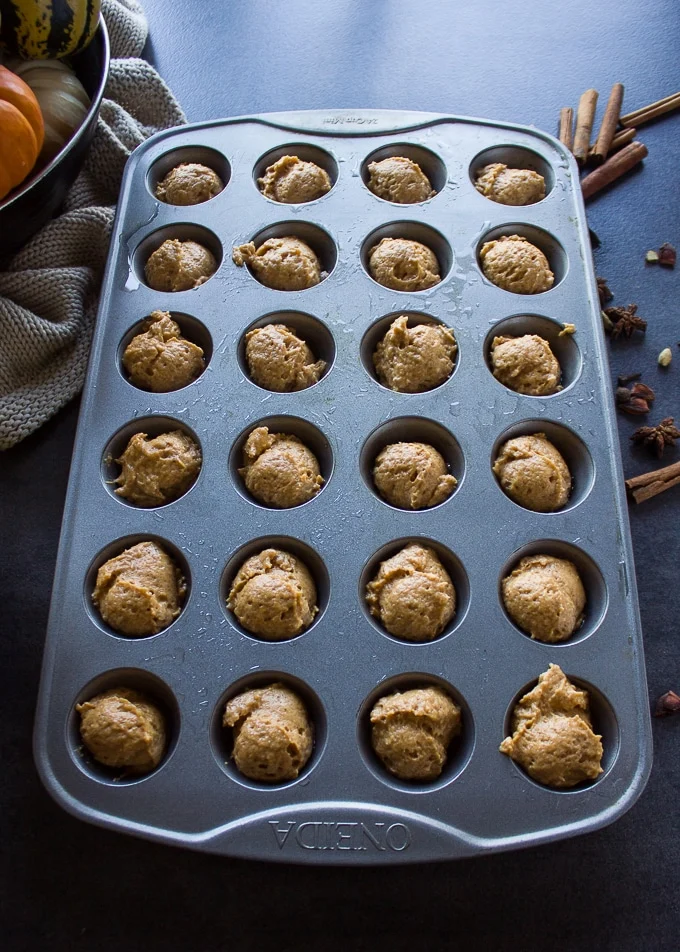 pumpkin donuts recipe going into to oven