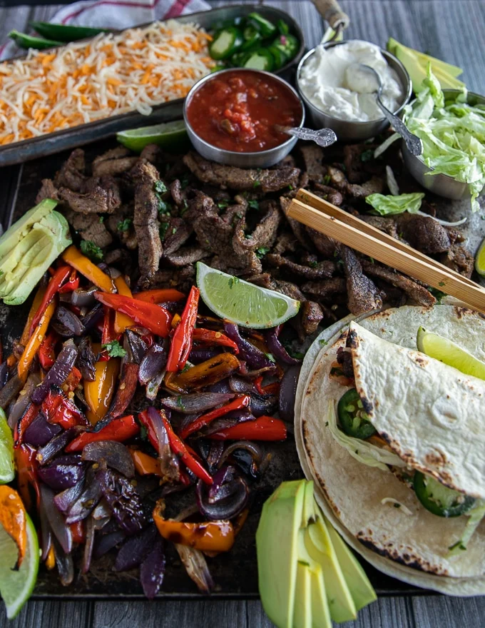 close up of the veggies in a fajita recipe