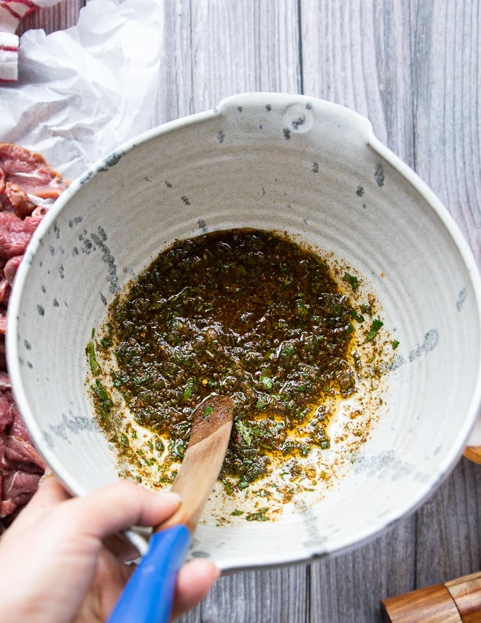 all the fajita marinade mixed in one bowl