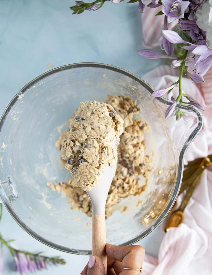 oatmeal cookies batter ready