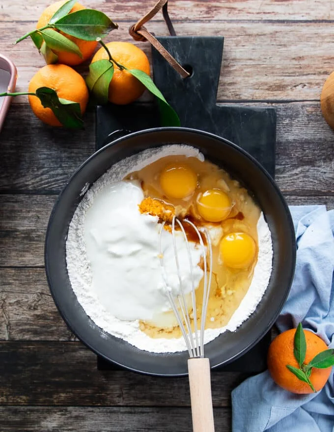 All ingredients are added together in one bowl