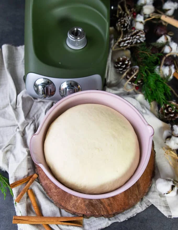 A perfectly risen dough that's about triple in size in the same bowl
