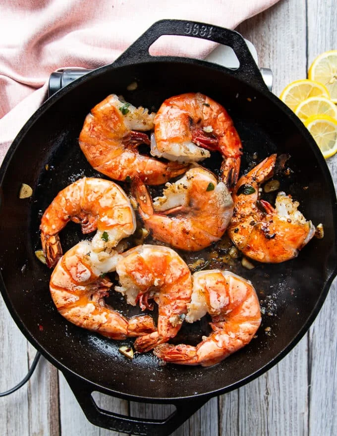 shrimp added back to the scampi sauce to take some of that flavor