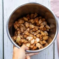 All apple butter ingredients added to the bowl of the instant pot