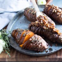 Hasselback sweet potatoes pin